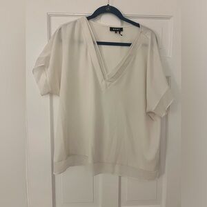 DKNY size XL short sleeve white blouse
